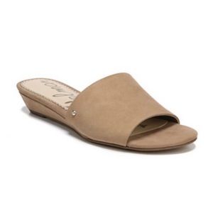 Sam Edelman Tan Suede Wedge Slides Sandals Wedding Shoes